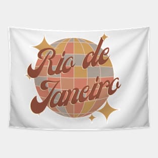 Rio de Janeiro City Disco ball Retro Vintage Style Tapestry