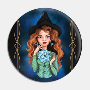 Ginger pisces witch Pin