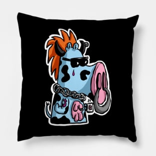 Funny Music Punk Rock Cow Pillow