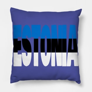 Estonia flag stencil Pillow