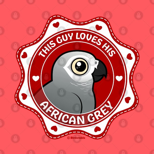 This Guy Loves His African Grey by birdorable