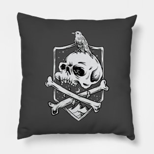 Little Bird And Skull Pillow