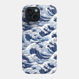 Ephemeral Crests: Hokusai Waves Reimagined Phone Case