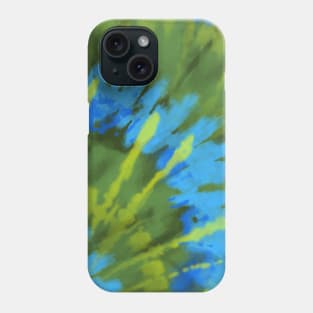 Tie Dye Sunburst Green Blue Yellow Phone Case