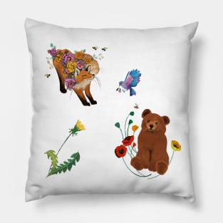 Baby bear and the fox Pillow