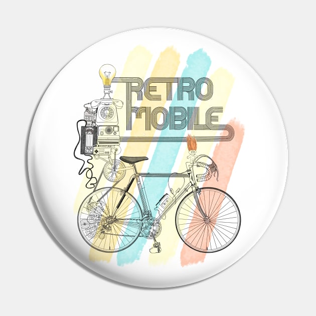 Retro Mobile Pin by Marike Korting Art