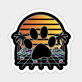 Dog Vaporwave Outrun Retro 80s Style Magnet