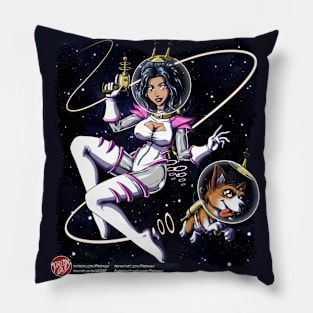 Retro Scifi Girl - Space BG Pillow