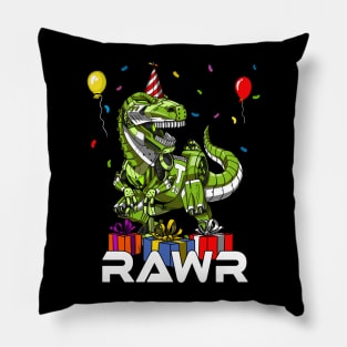 T-Rex Dinosaur Birthday Party Pillow