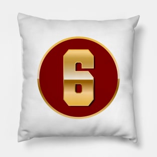 Gold Number 6 Pillow