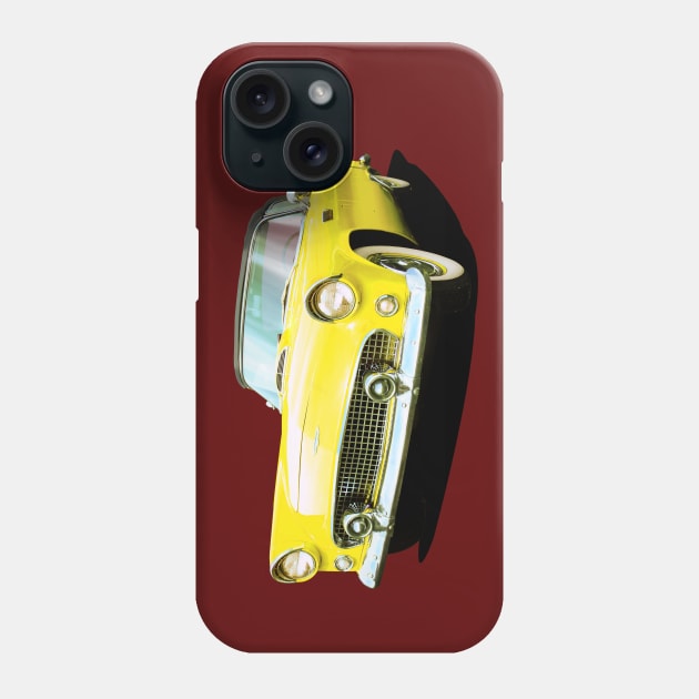 1956 Ford Thunderbird in yellow Phone Case by candcretro