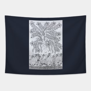 Tree of life Phad painting by Gopal joshi Tapestry