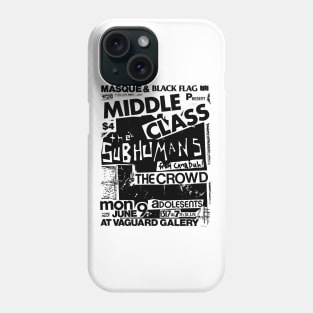 Black Flag / Subhumans / Adolescents Punk Flyer Phone Case