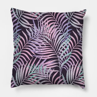 Glitter Tropic Palm Leaves Pattern Pillow