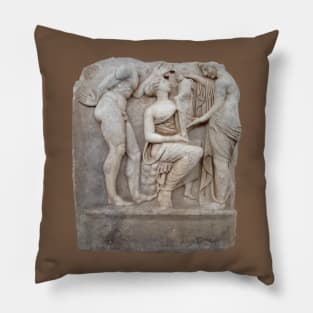 Deity and Dionysus Roman Sebasteion Relief Aphrodisias Pillow