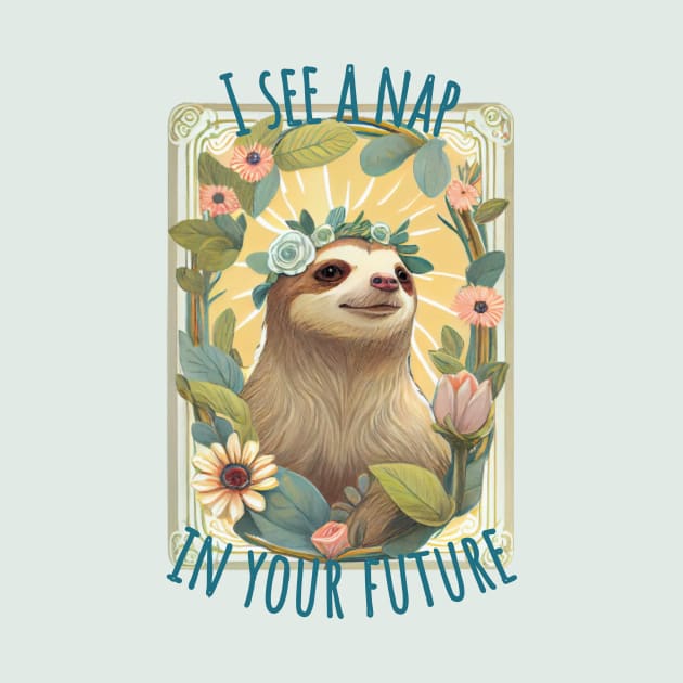 I See a Nap in Your Future Sloth Tarot by BotanicalWoe