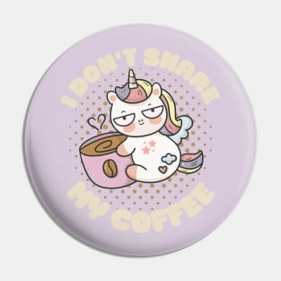 Unicorn loves coffee Pin