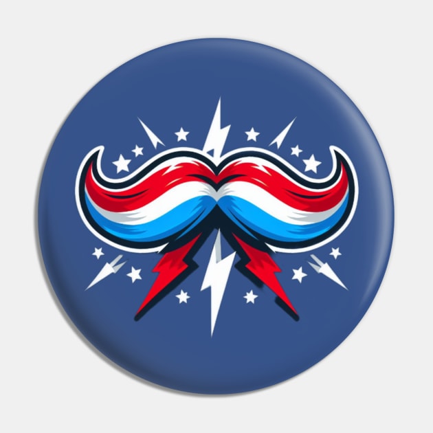 American Stache Pin by Donut Duster Designs