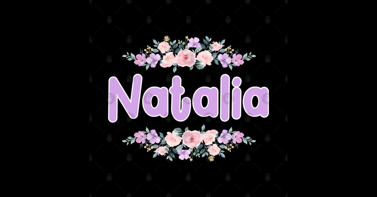 Purple Flower Natalia Name Label Purple Flower Natalia Name Label