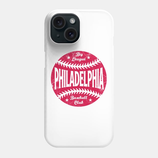 Philadelphia Retro Big League Baseball - White Phone Case by KFig21