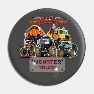 Cartoon Monster Trucks Pin