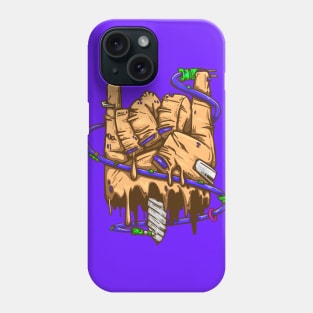 brown zombie metal horns Phone Case