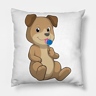 Dog with Sweets Lollipop Pillow