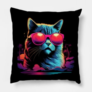 Retro Wave Burmilla Cat Shirt Pillow