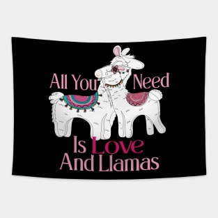 All You Need Is Love And Llamas Tapestry