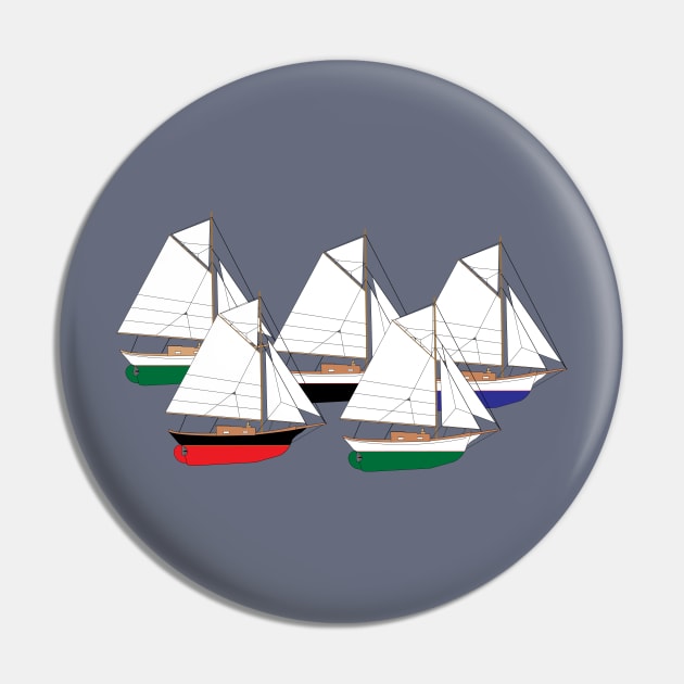 Friendship Sloop Sailboat Pin by CHBB