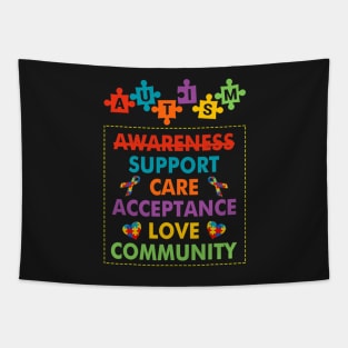 Support Care Acceptance Love Community Autism Awareness Tapestry