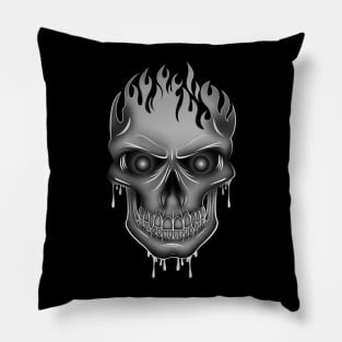 Flame Skull - Silver Pillow