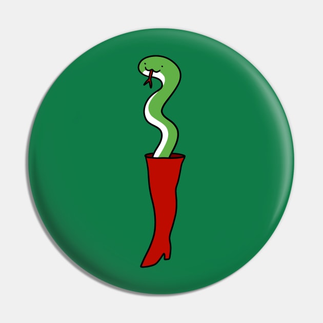 Red Thigh High Boot Snake Pin by saradaboru