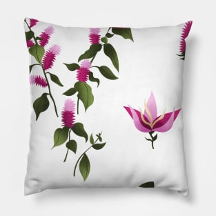 celosia argentea flowers Blume Pillow