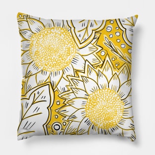 Golden Sunflowers Pillow