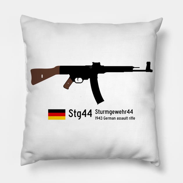 Stg44 Sturmgewehr44 or Mp44 Historical 1943 German assault rifle black. Pillow by FOGSJ