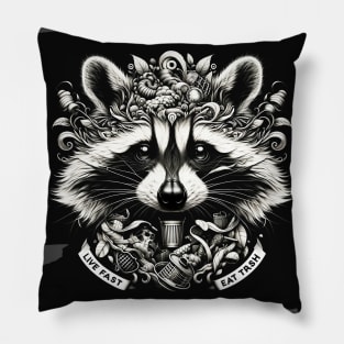 Raccoon Whimsy: The Beauty of Speed and Scraps Pillow