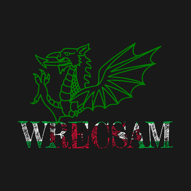 WRECSAM GREEN WELSH FLAG DRAIG GOCH RED DRAGON by MarniD9