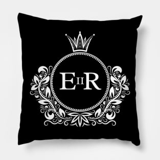 Queen Elizabeth II Royal Cypher in Vintage Frame Pillow