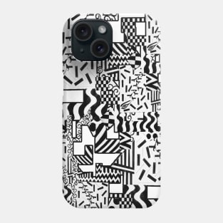 Black and White Doodles Phone Case