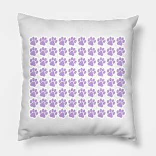 Lilac Paw Prints Pillow