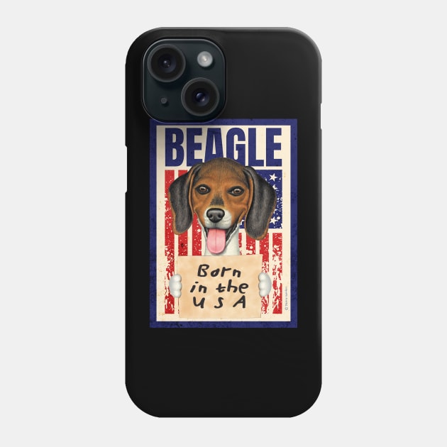 Beagle USA Flag Phone Case by Danny Gordon Art