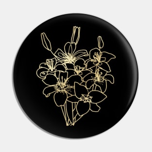 Golden flower Pin