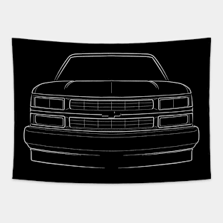 front/profile - 1990 Chevy C/K - stencil, white Tapestry