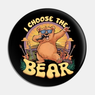 Bear lovers. I choose the bear. Musician bear Pin