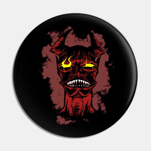 Blazing Demon Portrait Pin by jagabeic