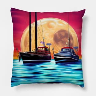 Beautiful sea moonlight Pillow