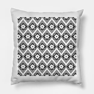 Grey and black modern bohemian pattern Pillow