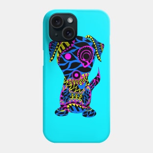 blue aztec dog in mandala pattern ecopop Phone Case