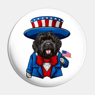 Funny 4th of July Bouvier des Flandres Dog Pin